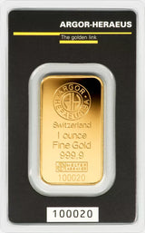1 oz Gold Bar | Argor-Heraeus | Kinebar