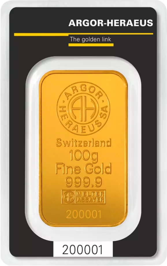 100g Gold Bar | Argor-Heraeus | Kinebar