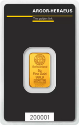 5g Gold Bar | Argor-Heraeus | Kinebar